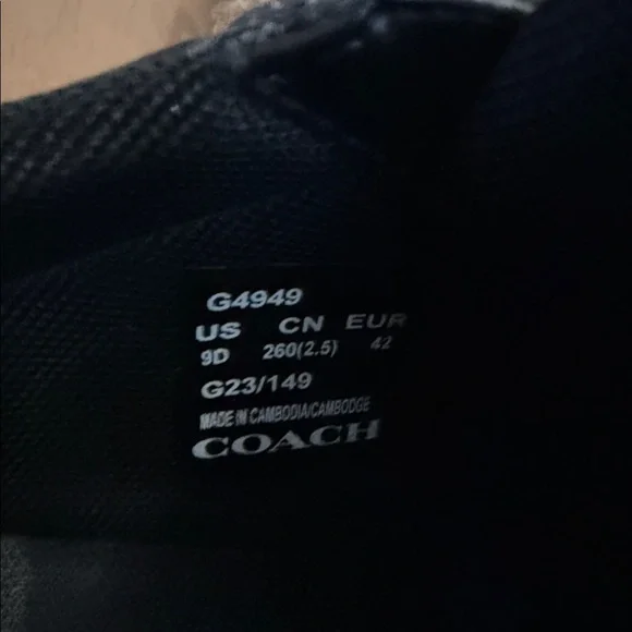 COACH/MENS: Black and Gray Monogram Sneakers - Picture 5 of 5